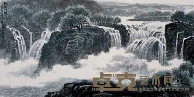 黄润华 镜泊胜境 横幅 68×136cm